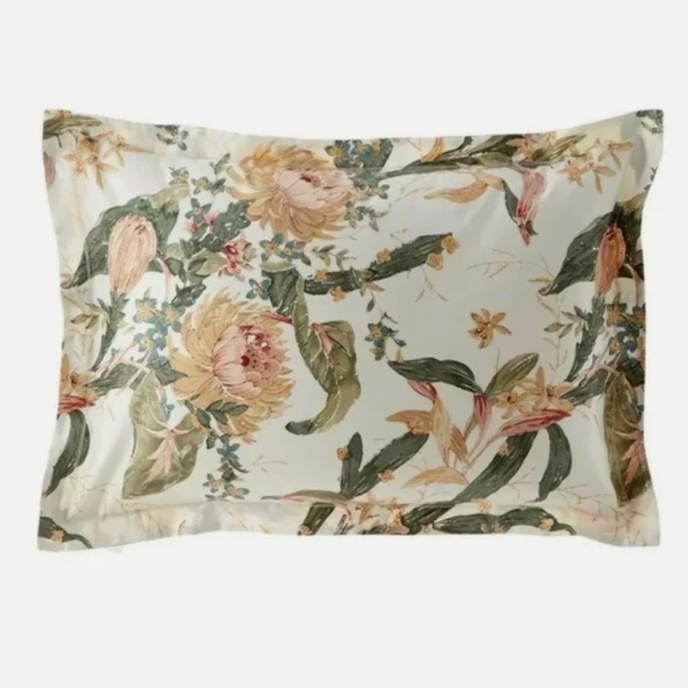 Ralph Lauren Olivia Standard Sham 100% Cotton Cream Floral